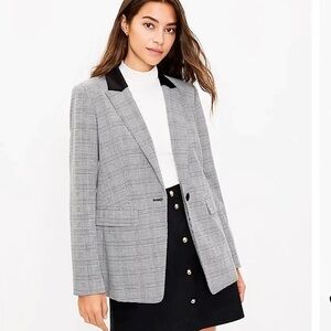 LOFT Black Velvet-Trim Blazer